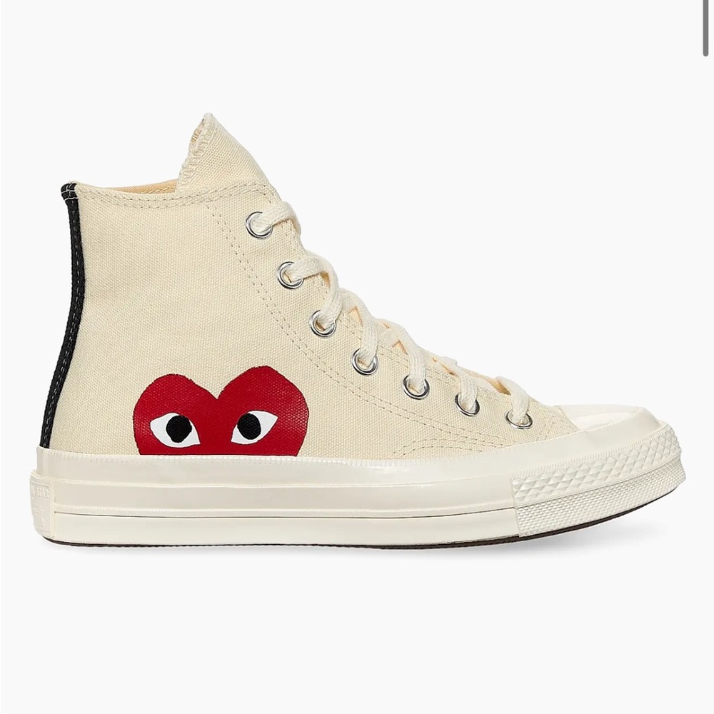 Comme des Garçons PLAY Cream Red Sneakers